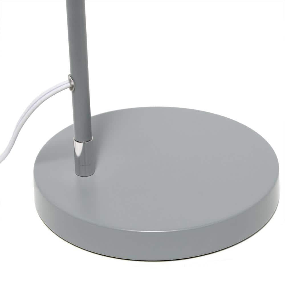 Simple Designs 55.91" Industrial Farmhouse Fusion Adjustable Cage Wire Accent Floor Lamp Gray