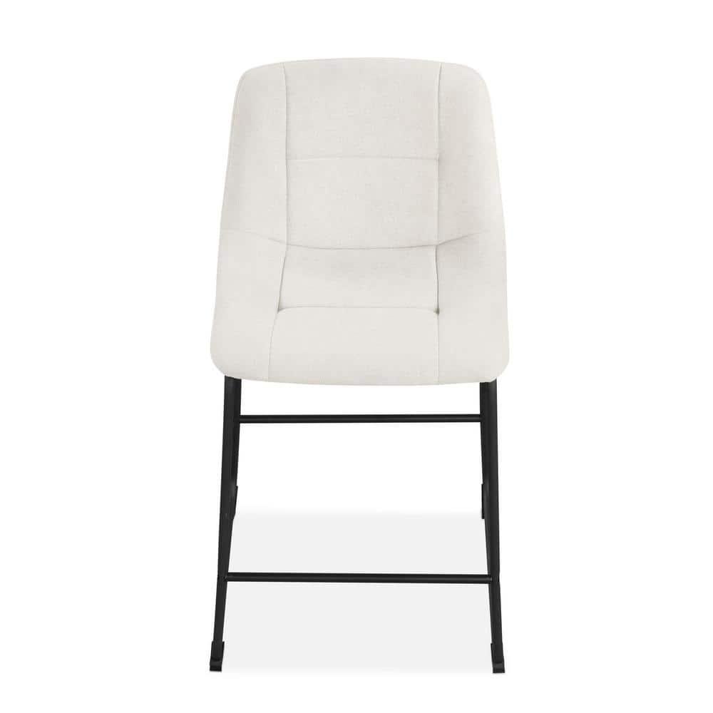 Furniture of America Perri Modern Chenille Counter Height Dining Chairs, White (Set of 2)