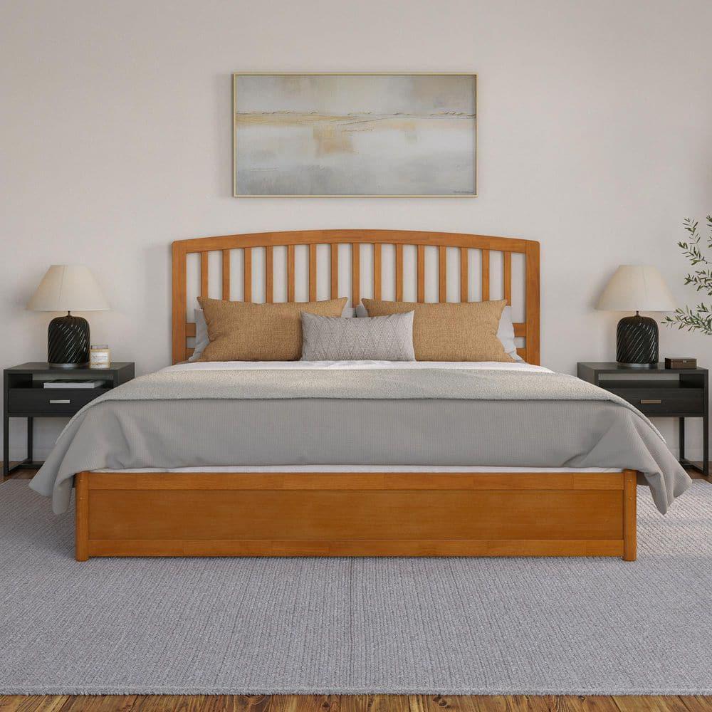 Solid Wood Platform Storage Bed