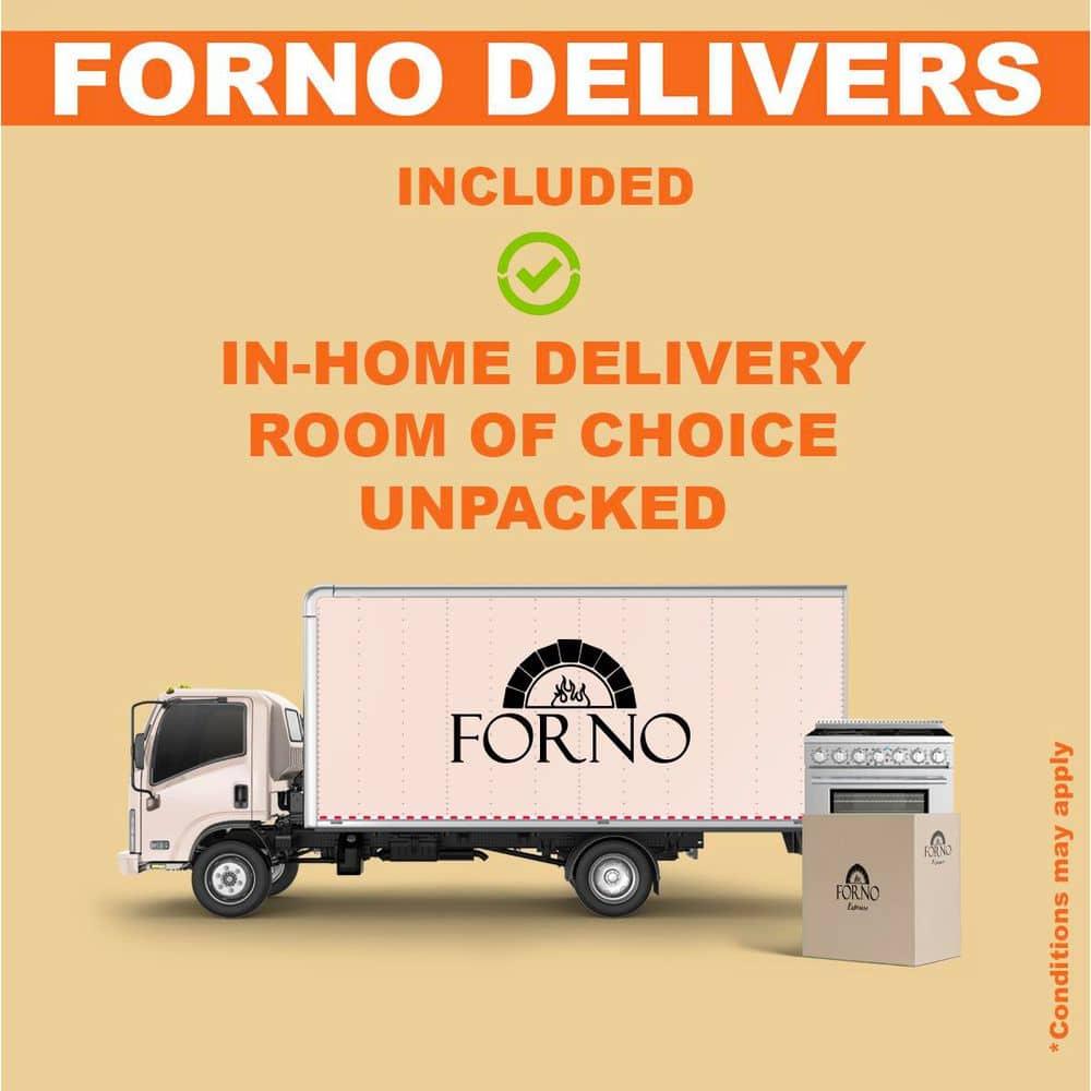 Forno Orvieto 36-inch Wall Mount Range Hood, 1200 CFM Double Motor, 4 Speed Control, All Stainless Steel