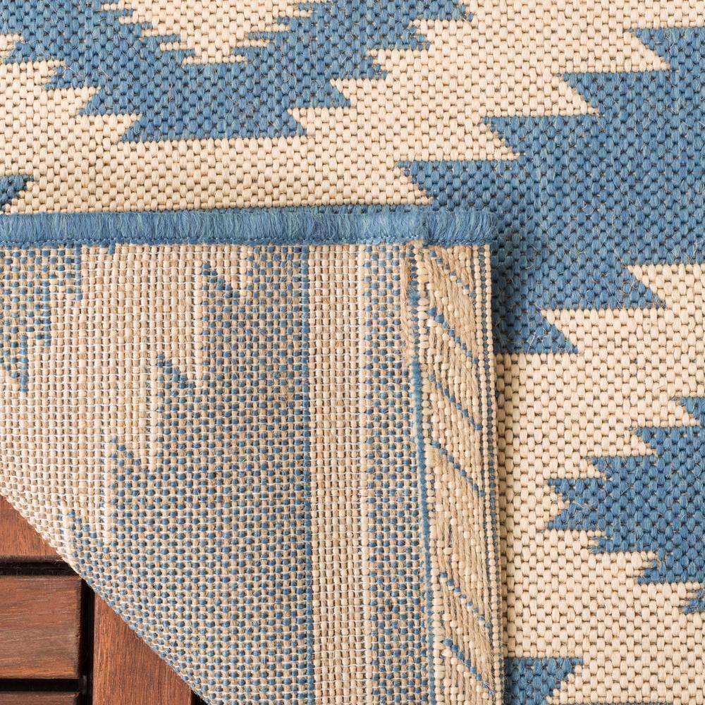 Beach House BHS171 POWER LOOMED Indoor/Outdoor Runner Rug - Cream/Blue - 2'2"x4' - Safavieh