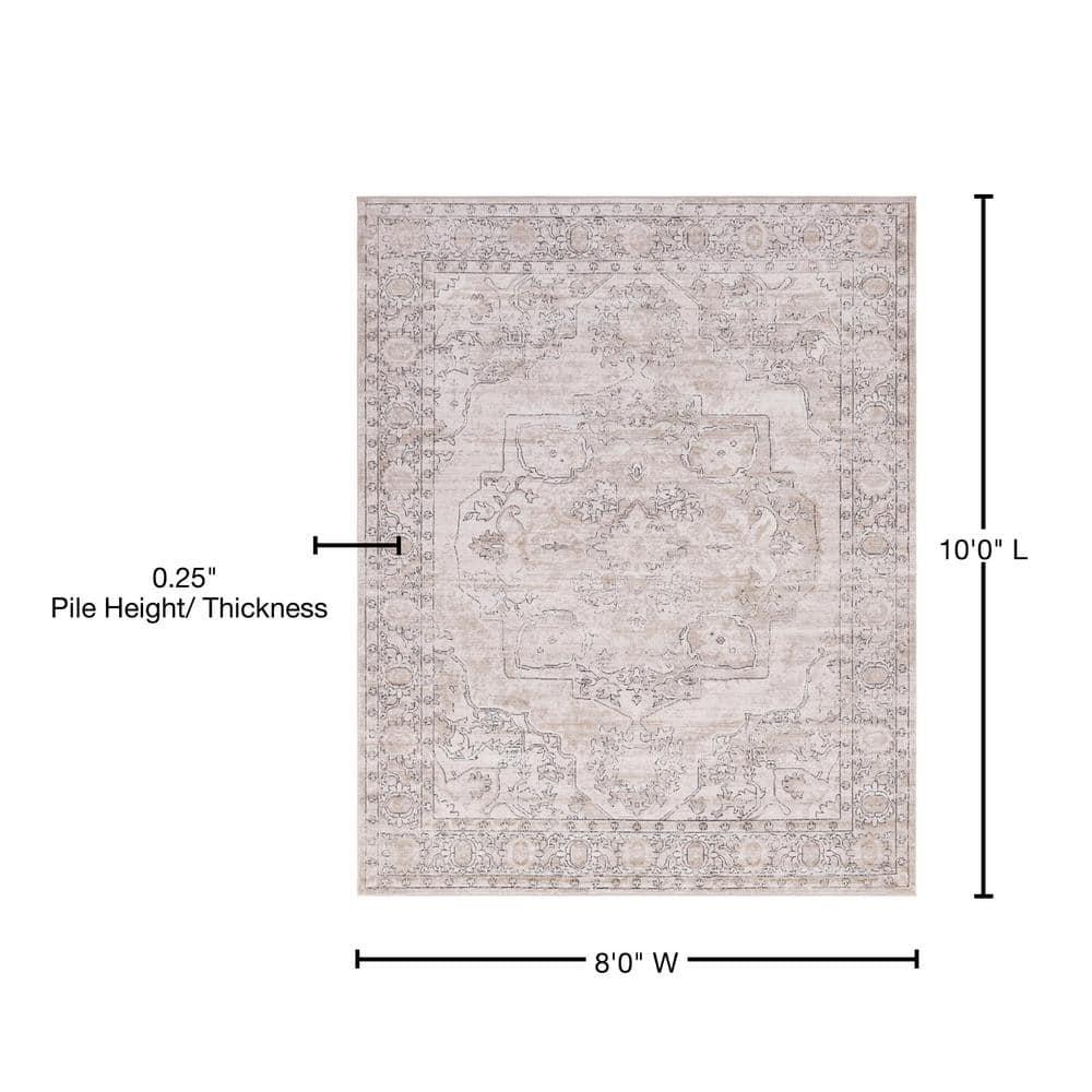 Cozy Haven Geometric Gray & Ivory 8' x 10' Synthetic Rug