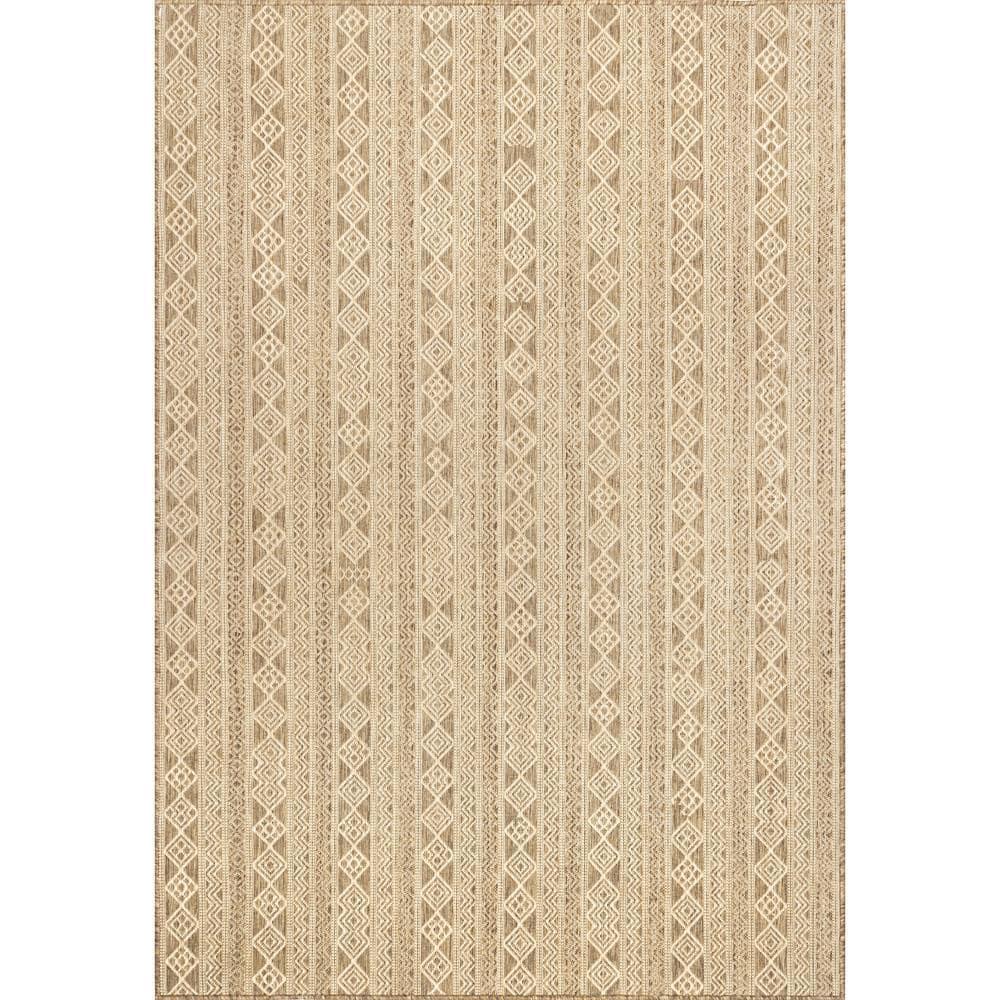Devon Geometric Striped Indoor and Outdoor Area Rug - nuLOOM