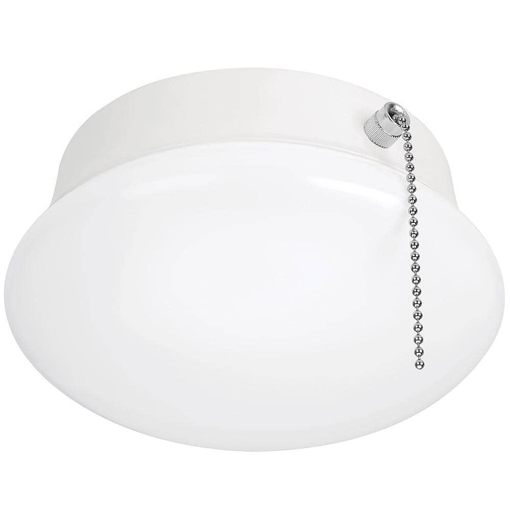 7 In. Bright White LED Ceiling Round Flushmount Easy Light with Pull Chain