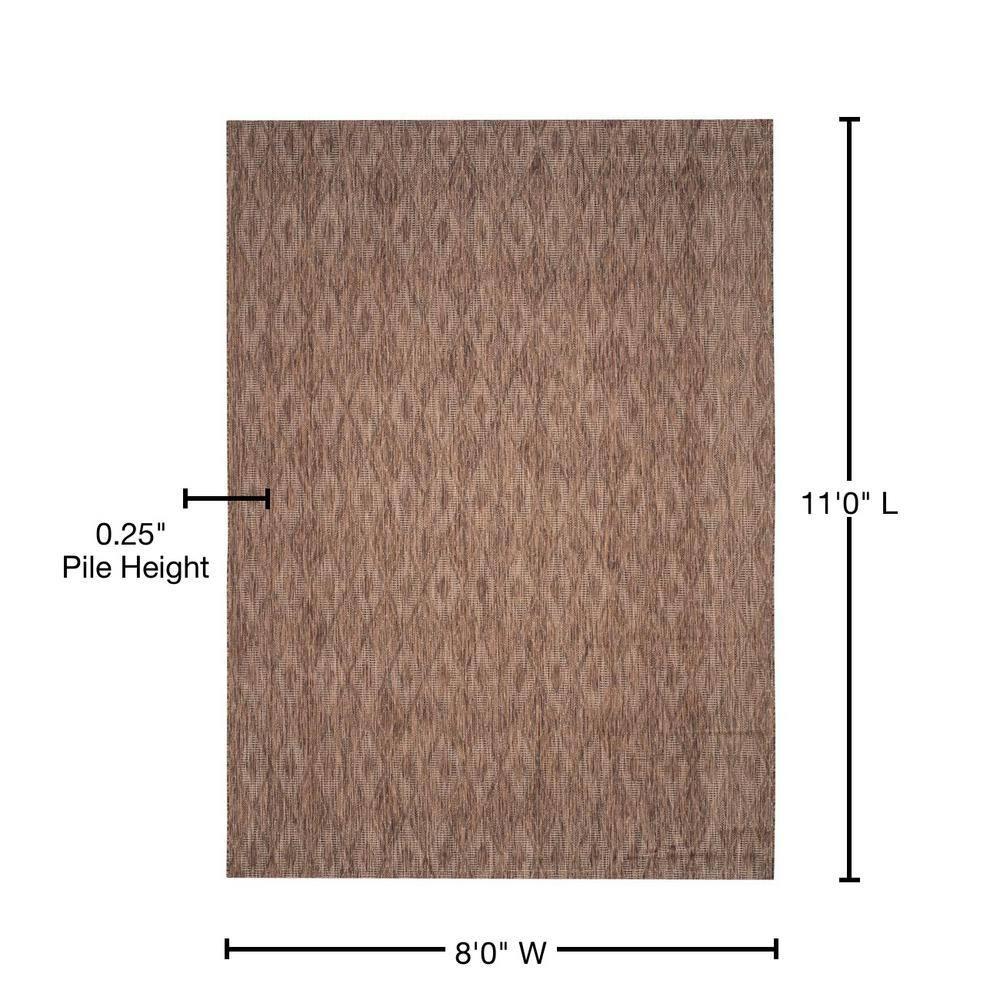 Courtyard CY8522 Power Loomed Indoor and Outdoor Area Rug - Brown/Brown - 8'x11' - Safavieh