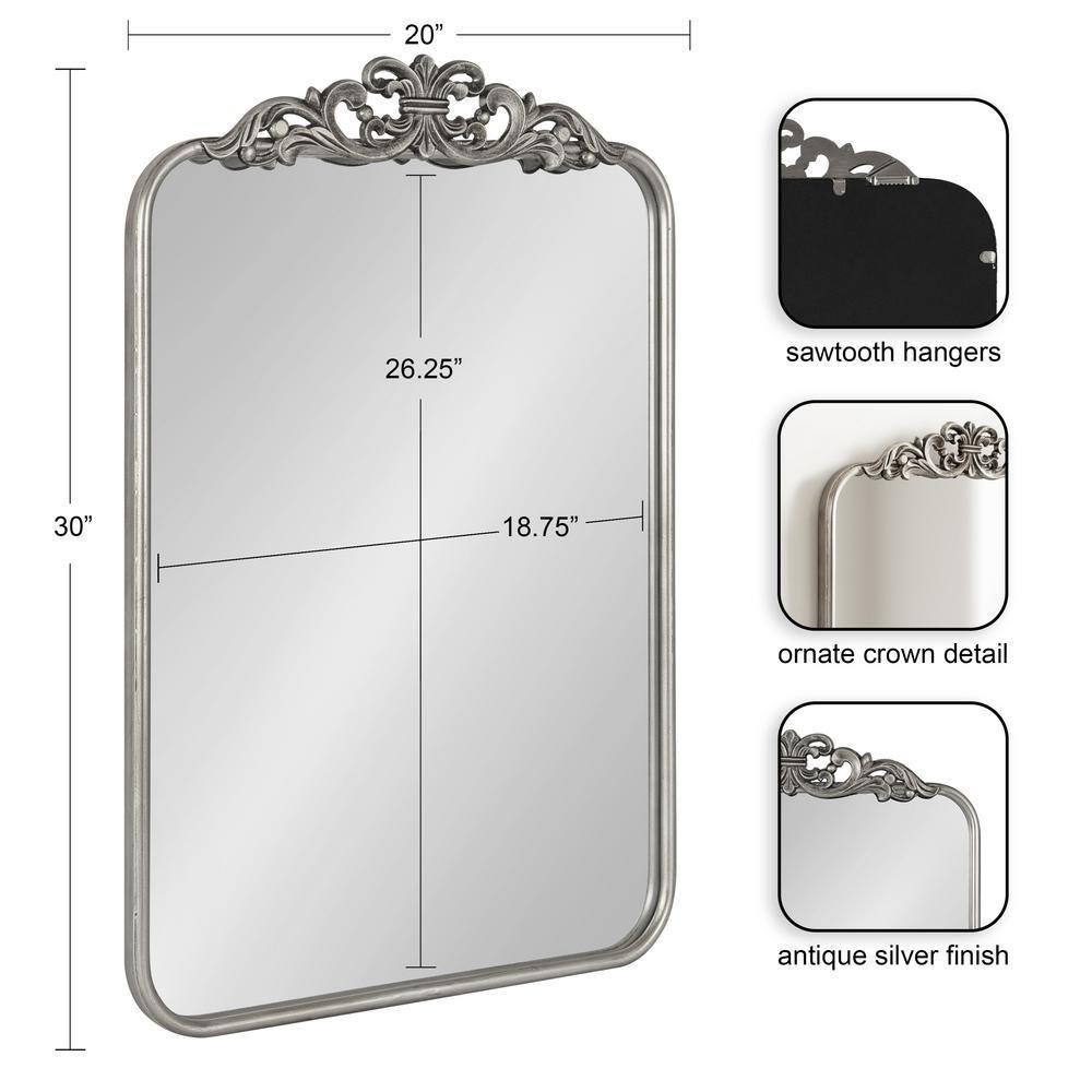 Kate and Laurel Laubry Ornate Framed Wall Mirror, 20x30, Silver