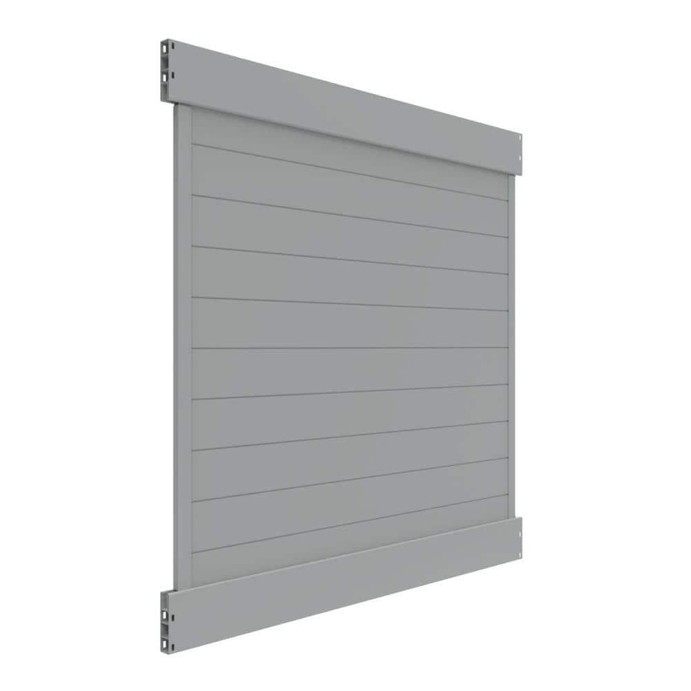 Barrette Outdoor Living Horizontal Fence Gray Vinyl Privacy Panel Kit