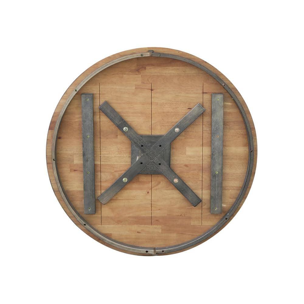 29" Dining Height Madeline Round Top Pedestal Table Hickory Brown - International Concepts: Solid Wood, Kitchen, Non-Extension