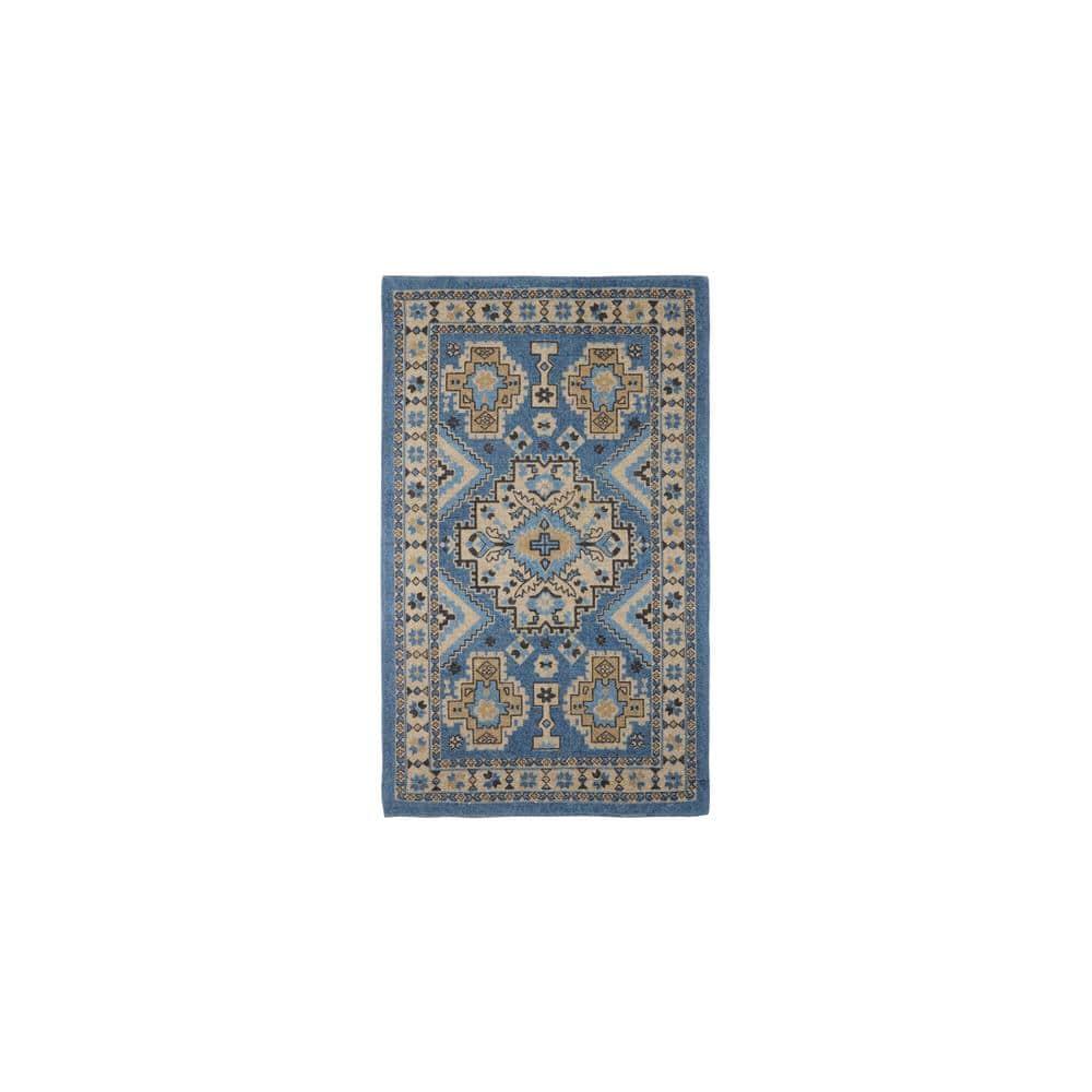 French Connection French Connection Oriental Flatweave Cotton Blue Area Rug