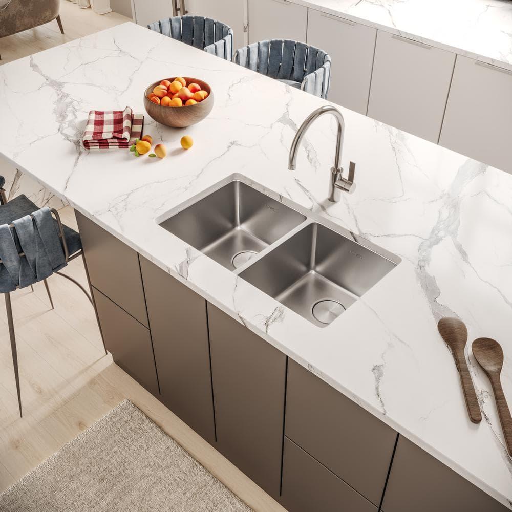 Ruvati Rvm5099 Modena 31" Undermount Double Basin 16 Gauge Stainless Steel Kitchen Sink -