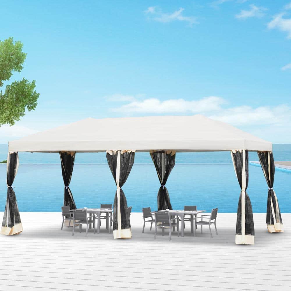 Outsunny 10'X20' Pop Up Party Tent Wedding Canopy With 6 Removable Mesh Sidewalls