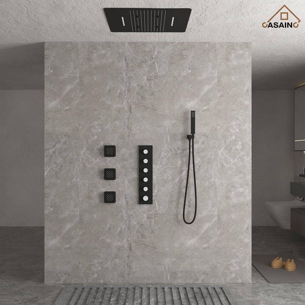 CASAINC Luxury Concealed Large Overhead Spray Multifunctional Shower