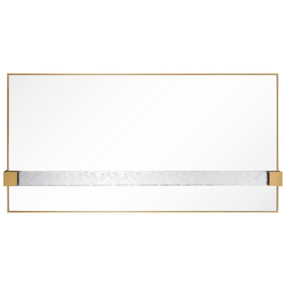 Empire Art Direct "Gleaming Horizon Wall Mirror" 40"x80" with Textured Acrylic Embellished, on Gold Iron Frame