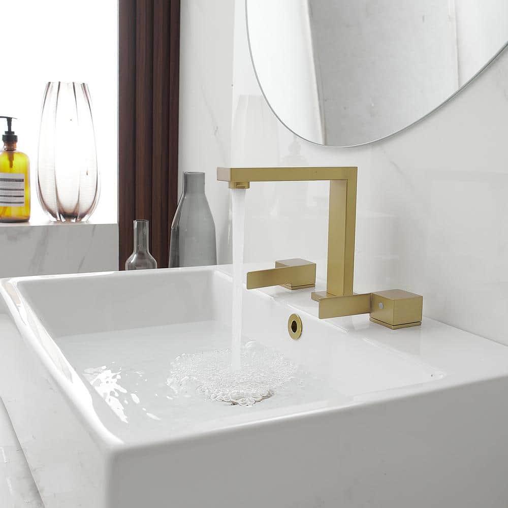Widespread Single-handle Bathroom Faucet with Drain Assembly