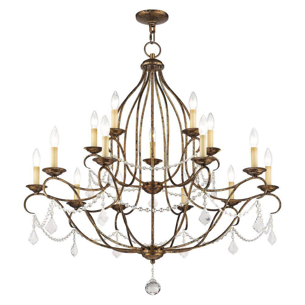 Livex Lighting Chesterfield Chandelier in Hand Applied Venetian Golden Bronze