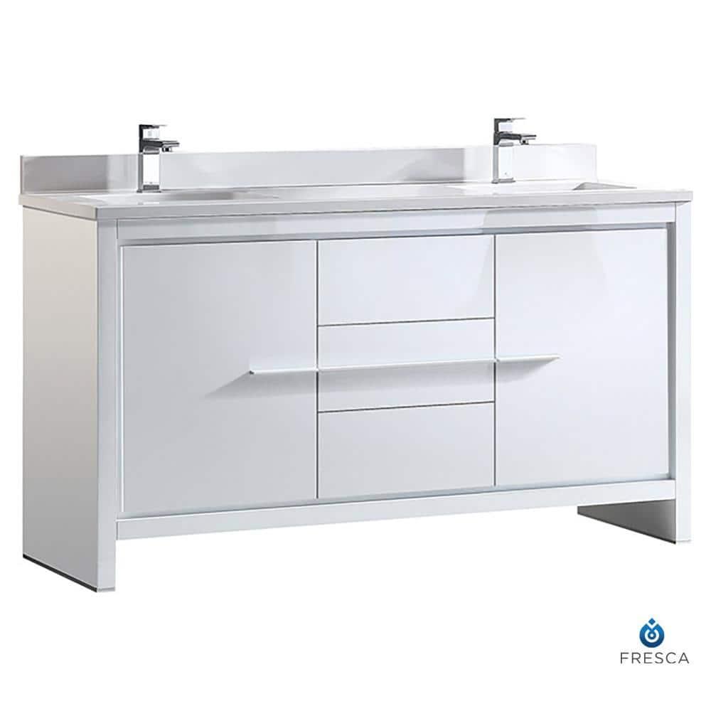 Allier 60" Freestanding Double Sink Bathroom Vanity Base Only (Top and Sink Not Included)
