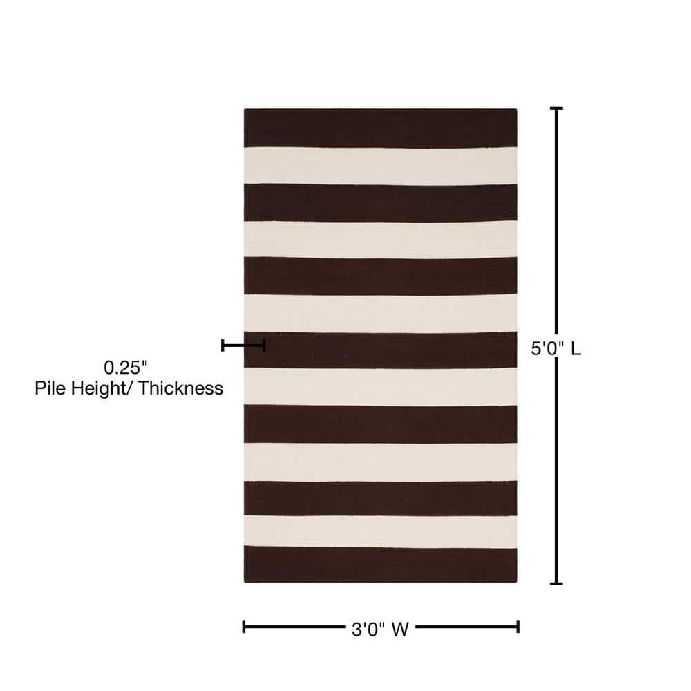 Montauk MTK712 Hand Woven Indoor Accent Rug - Chocolate/Ivory - 3'x5' - Safavieh