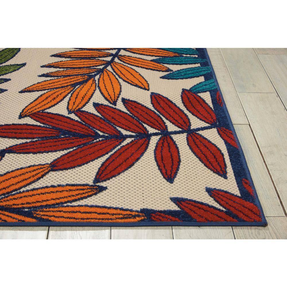 Nourison Aloha Floral Leaf Flatweave High-Low Indoor Outdoor Area Rug Multicolor 6' x 9'