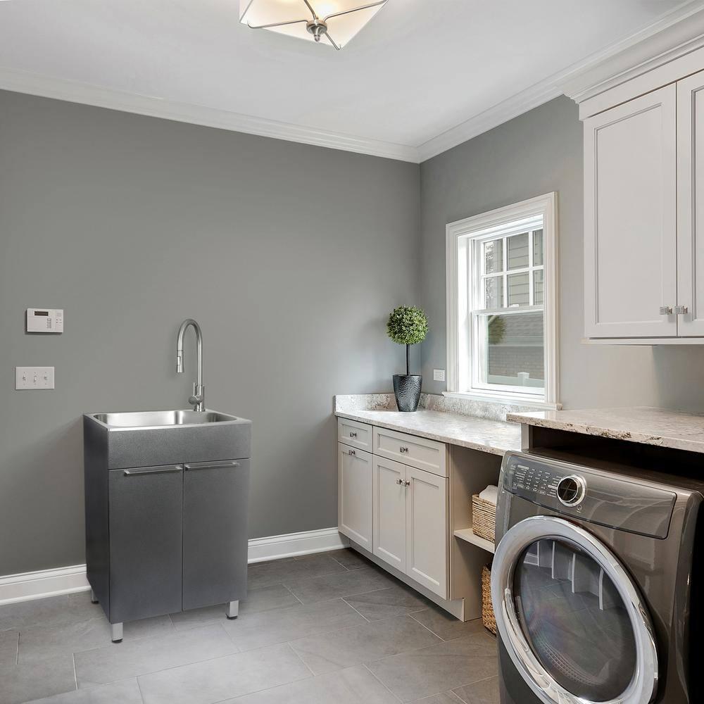 All-In-One 22" L x 18" W Free Standing Compact Laundry Sink with Faucet