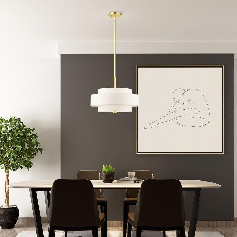 Livex Lighting Meridian 4 - Light Chandelier in  Satin Brass