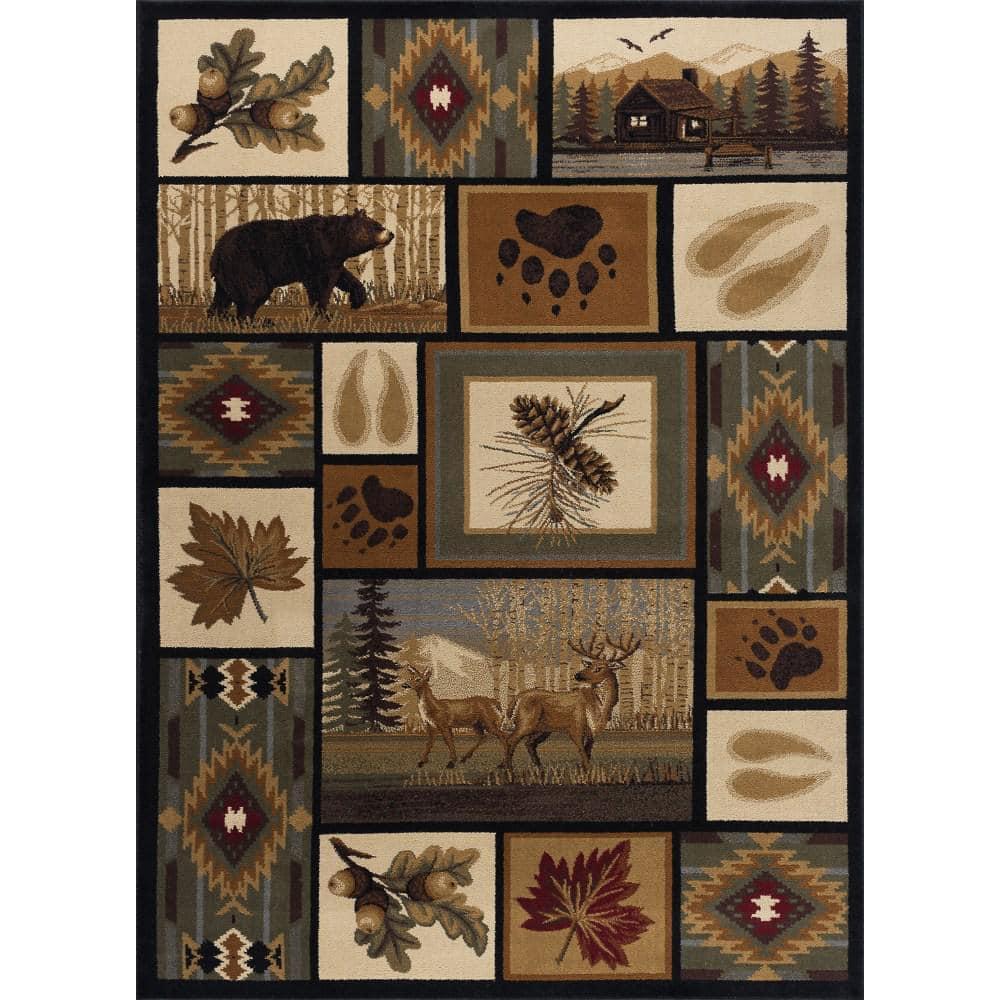 Nature Novelty 4' x 5' Multi-Color Polypropylene Indoor Area Rug