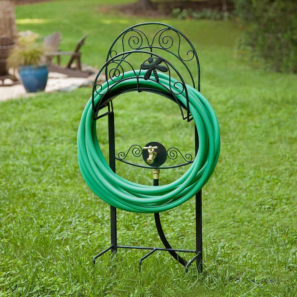 Liberty Garden 642-KD Outdoor Dragonfly Decorative Hose Holder Stand, Black