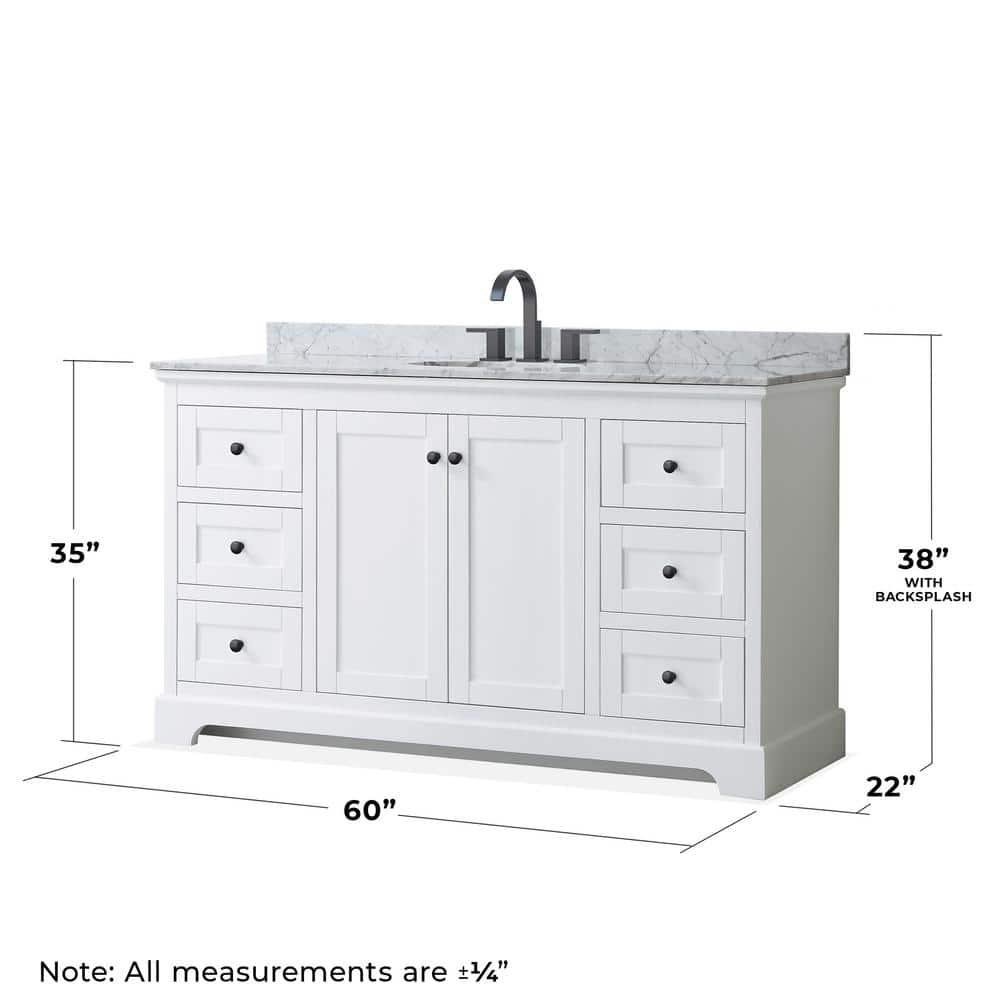Wyndham Collection Avery 60'' Single Bathroom Vanity with Stone Top with Mirror