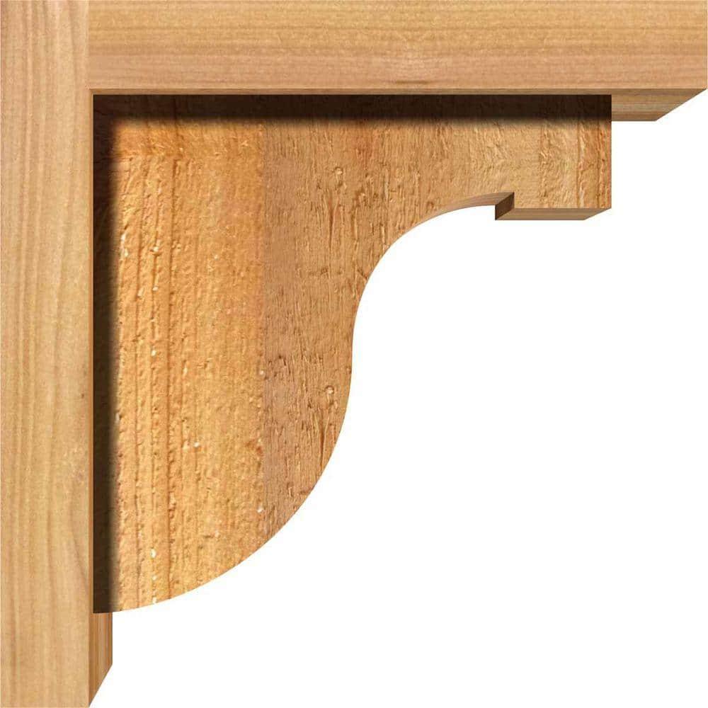 6"W x 8"D x 8"H Del Monte Rough Sawn Corbel w/Backplate, Western Red Cedar