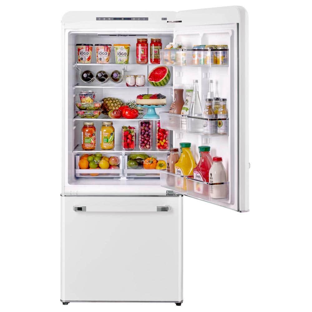 Unique Appliances Classic Retro 30" Frost-Free 17.7 cu. ft. Energy Star Certified Bottom Freezer Refrigerator UGP-510L W AC