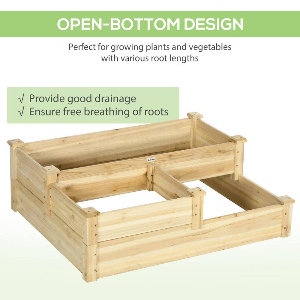 Gracie Oaks 3 Tier Raised Garden Bed, Outdoor Planter Box, Wooden Garden Box with Open Bottom for Growing Vegetables, Herbs, Flowers