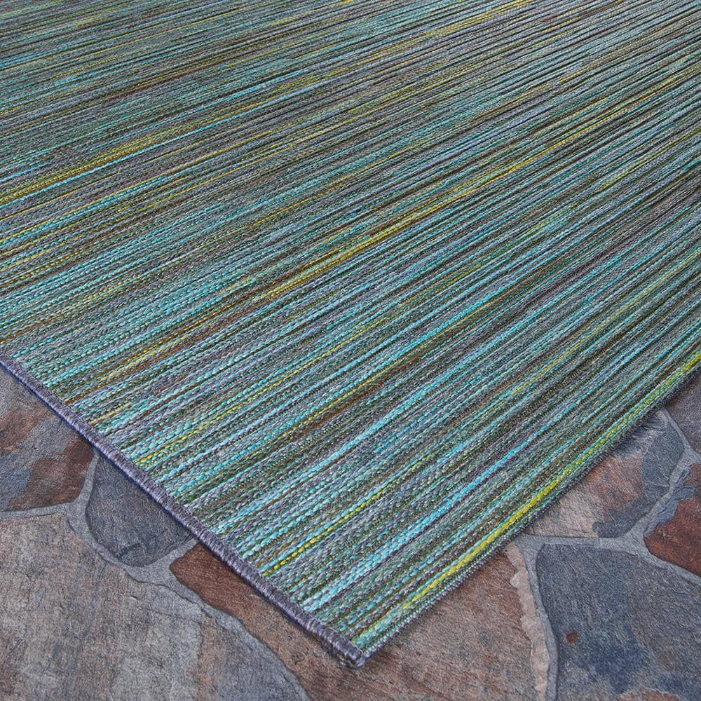 Couristan Cape Hinsdale Indoor / Outdoor Area Rug, Teal-Cobalt, 5'3" x 7'6"