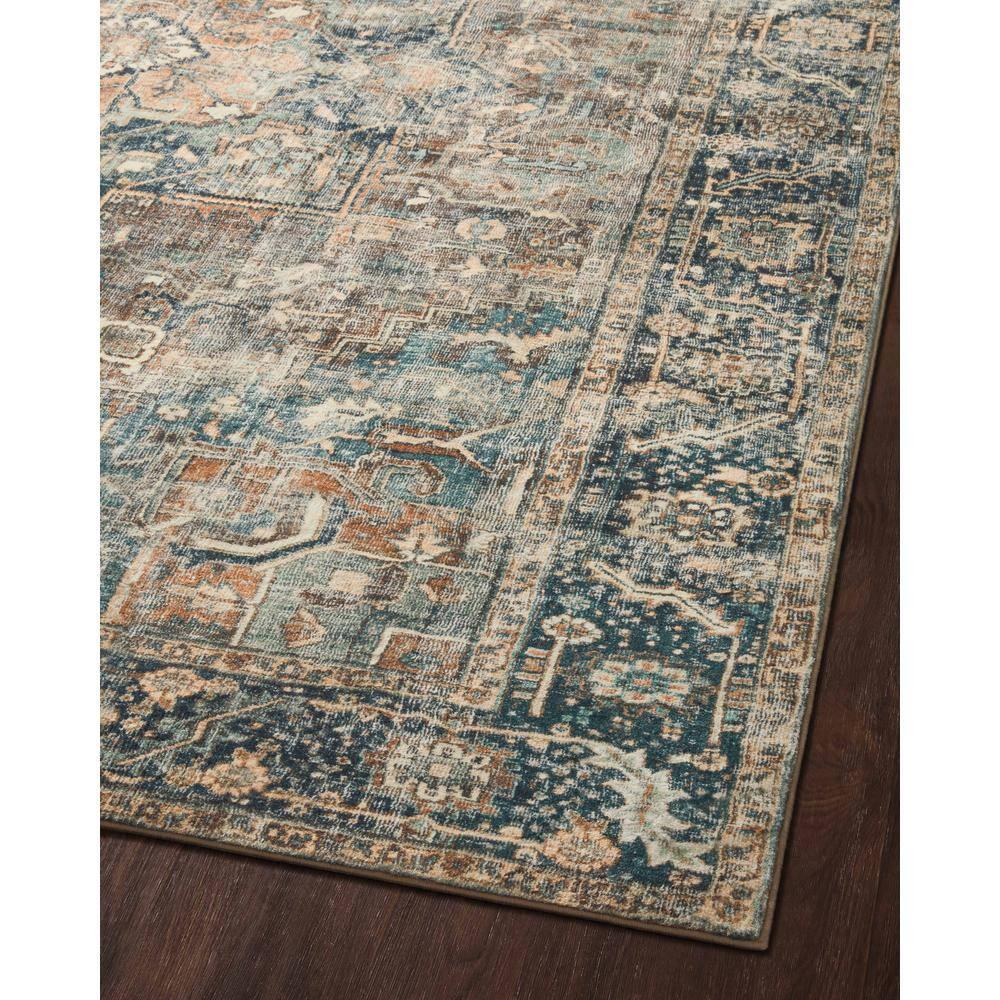 Margot Blue and Terracotta Oriental Synthetic Runner Rug