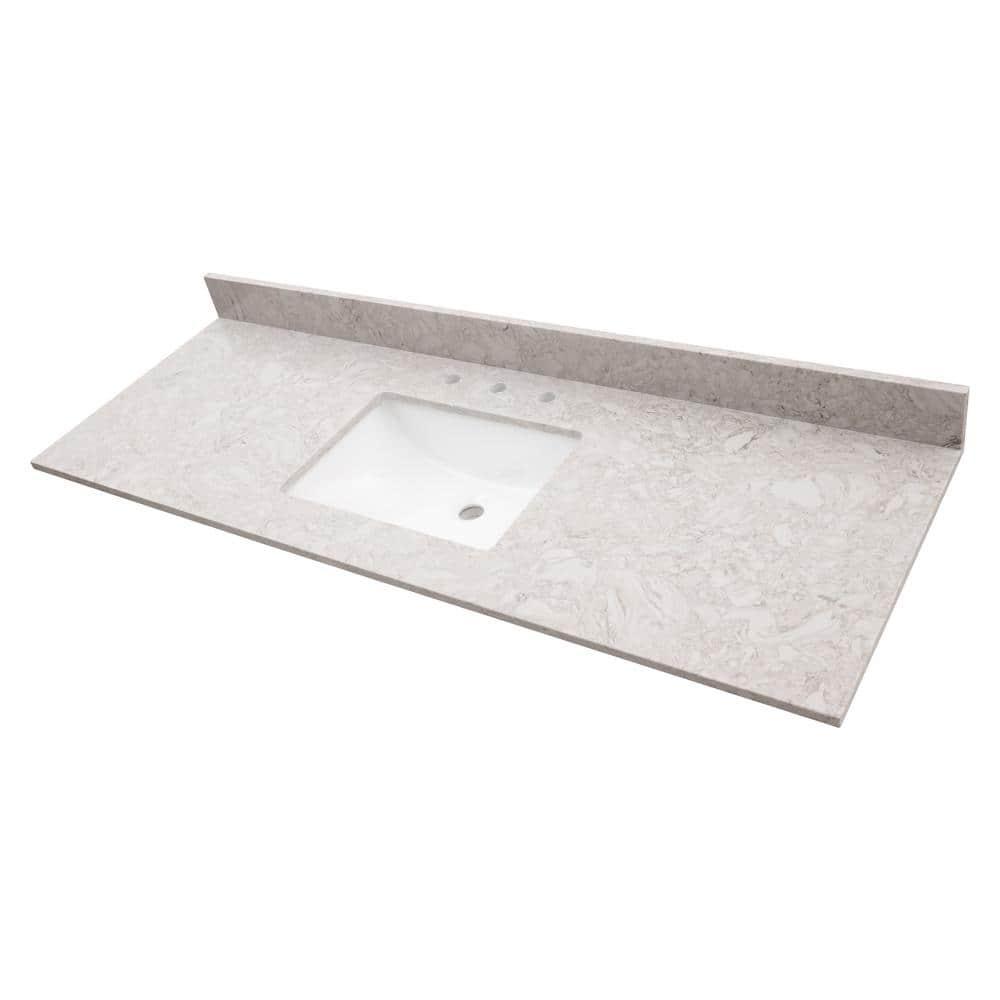 MSI 61 in. W x 22 in. D Bathroom Vanity Top with Single Sink