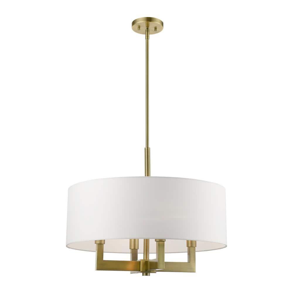 Livex Lighting Cresthaven 4 - Light Chandelier in  Antique Brass