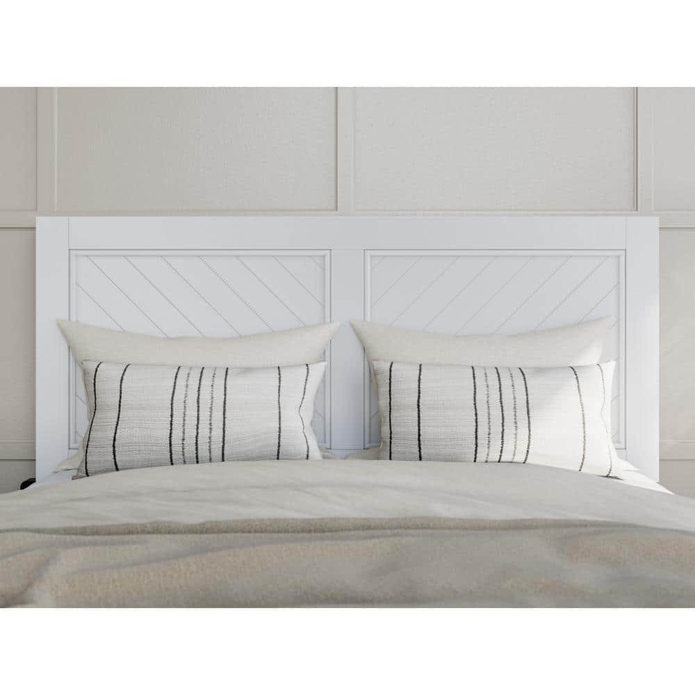 AFI Canyon White Solid Wood Platform Bed with Matching Footboard & Storage Drawers, Full
