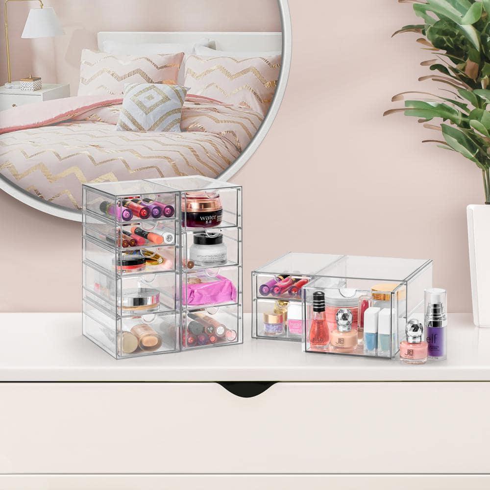 Sorbus Clear 12 Drawers Acrylic Makeup Organizer 3 Pcs Stackable Set