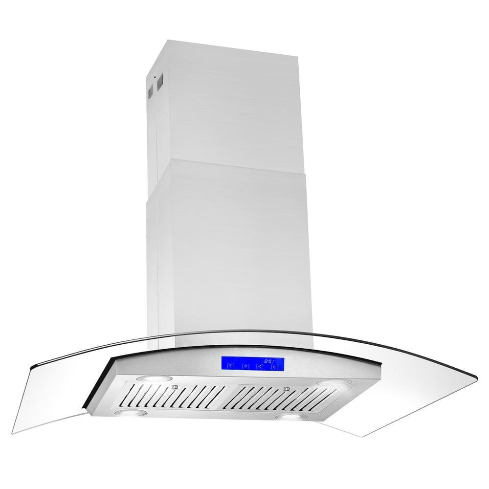 Cosmo COS-668ICS900 36 Inch Island Range Hood w/ Touch Controls, Stainless Steel