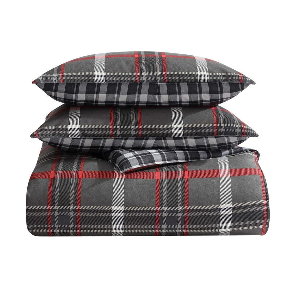 Eddie Bauer Eddie Bauer Willow Plaid Reversible Grey Duvet Cover Set