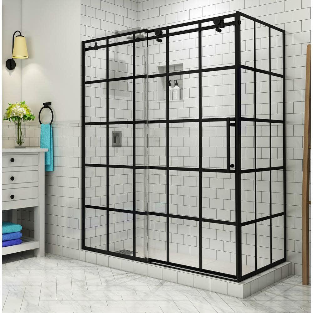 French Vienne Frameless 60" x 76" Rectangle Sliding Left Opening Shower Enclosure