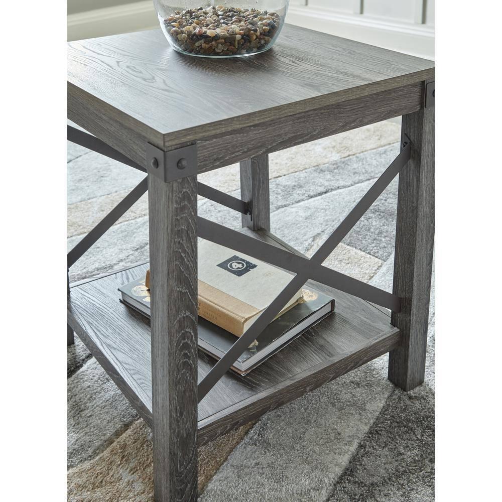 Signature Design by Ashley Casual Freedan End Table, Grayish Brown