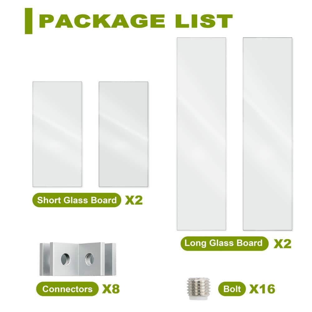 NUU GARDEN Glass Wind Guard For Fire Pit Table, Tempered Glass Heat Resistance