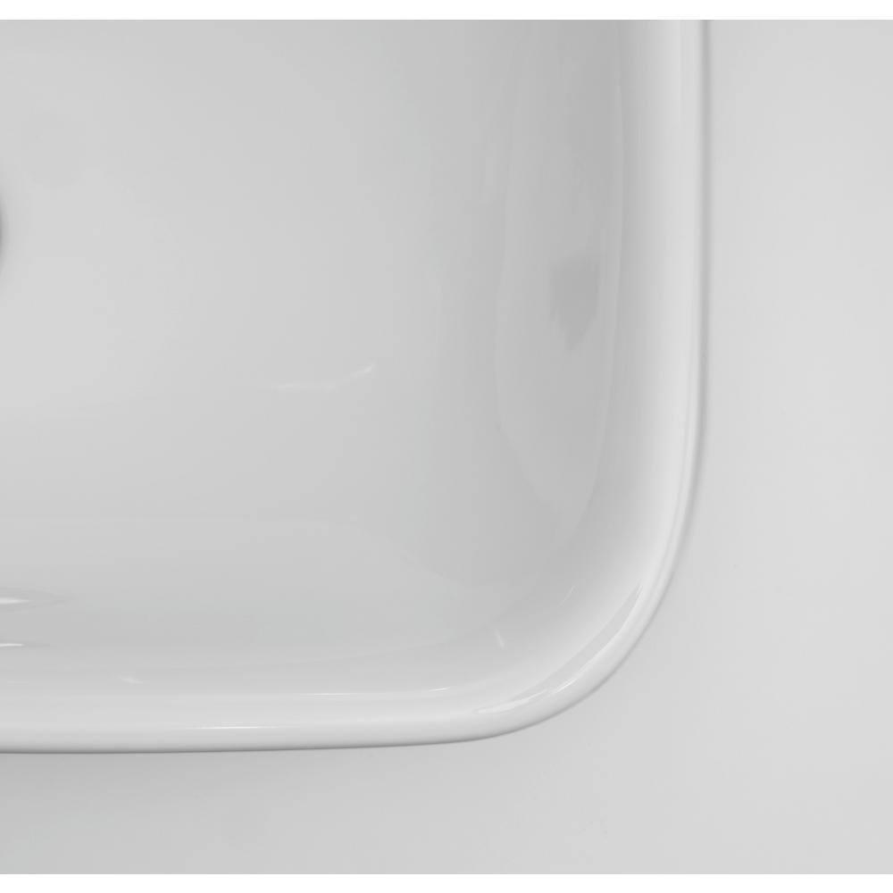 DuraStyle Ceramic 22" Wall Mount Bathroom Sink with Overflow
