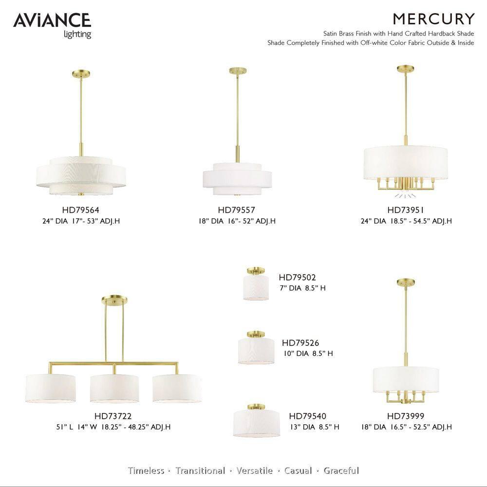 Livex Lighting Meridian 3 - Light Chandelier in  Satin Brass
