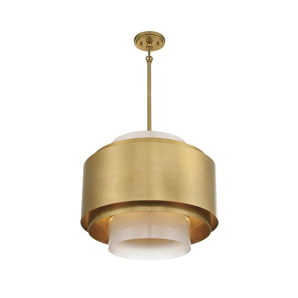 Savoy House Beacon 4 - Light Pendant in  Burnished Brass