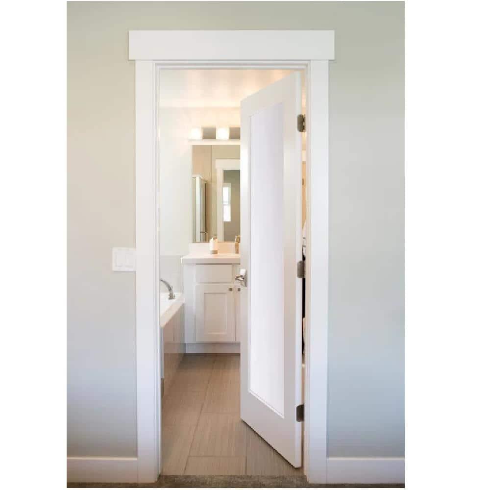 80'' Solid + Manufactured Wood Glass Prehung Door