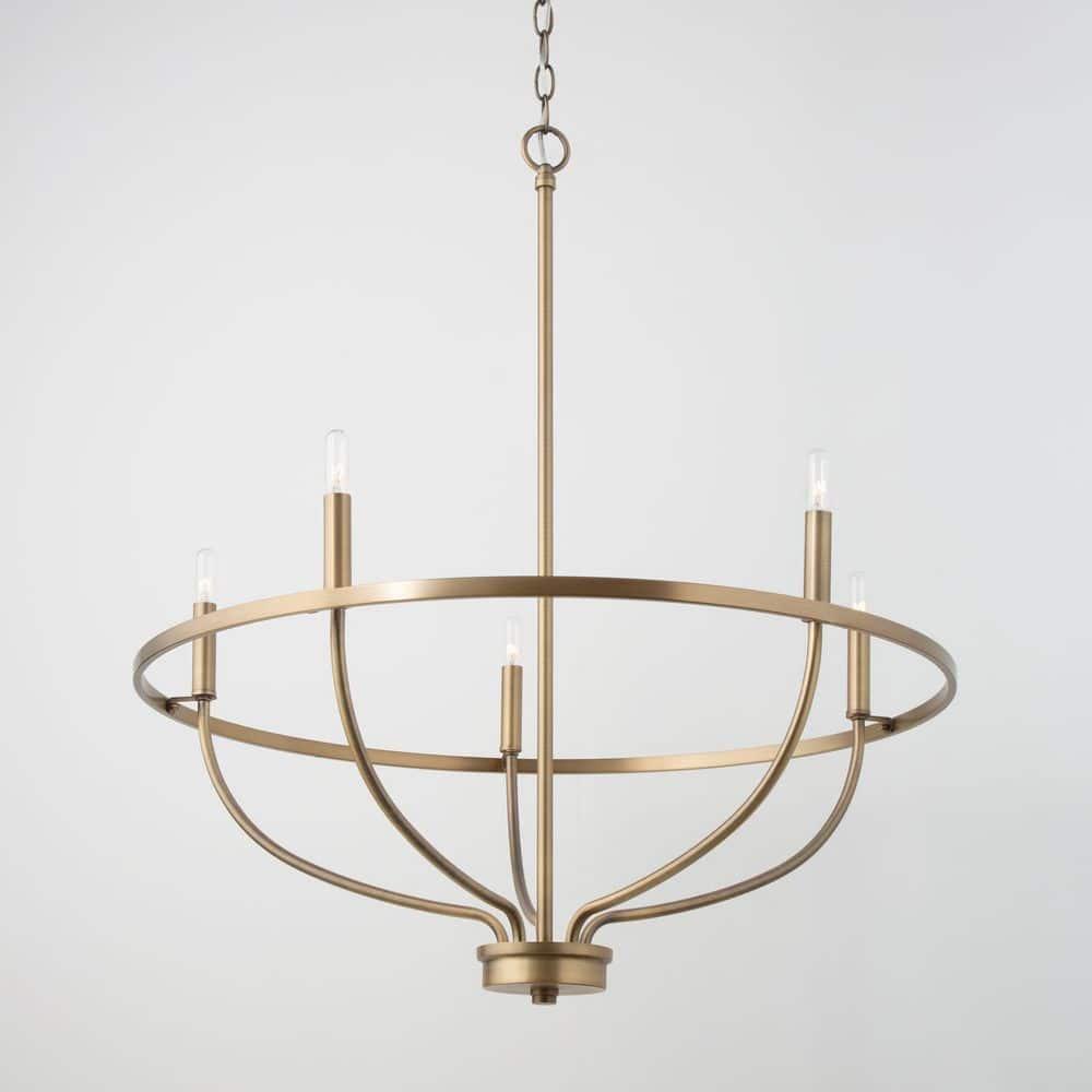 Capital Lighting Greyson 5-Light Aged Brass Chandelier