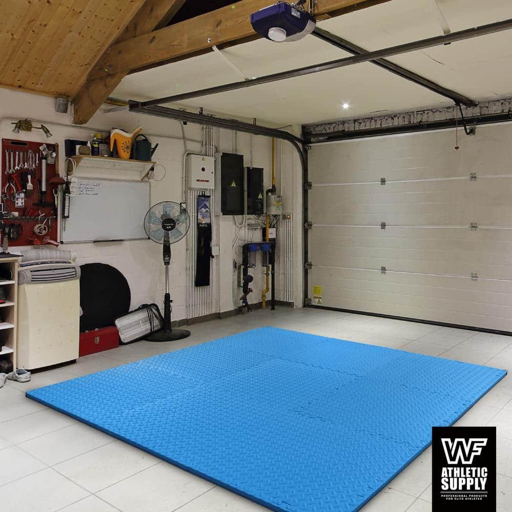 Blue 24 in. W x 24 in. L x 0.5 in. T EVA Foam Diamond Pattern Gym Flooring Mat (6 Tiles/Pack) (24 sq. ft.)