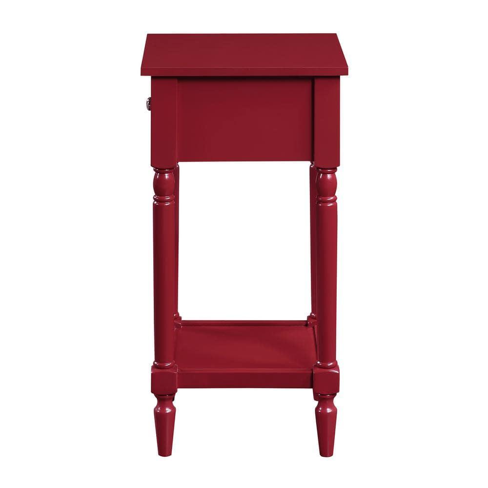 Convenience Concepts French Country Khloe 1 Drawer Accent Table with Shelf, Cranberry Red