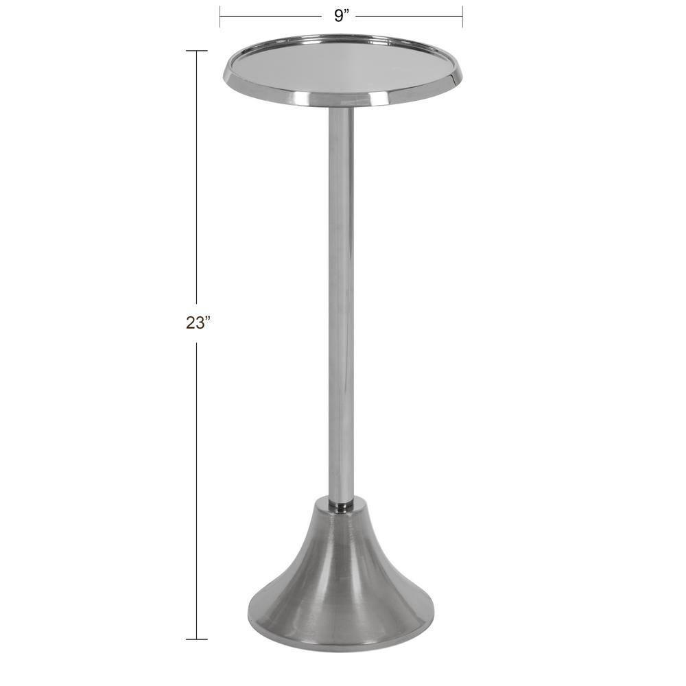 Kate and Laurel Sanzo Round Metal Drink Table, 9x9x23, Silver