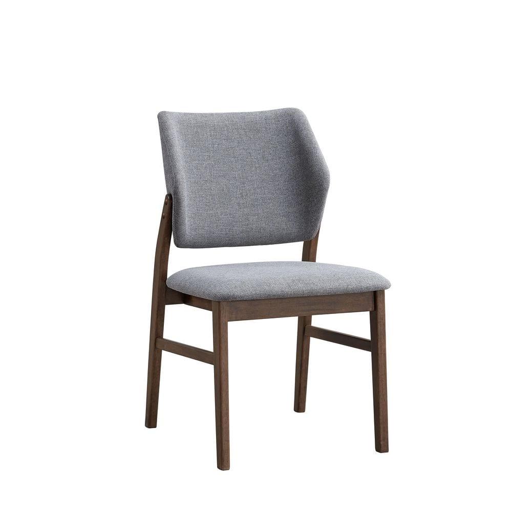 ACME Furniture Sarha Armless Side Chair In Light Gray And Walnut (Set Of 2)